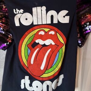 OPD NY By Nicole Ashley Rolling Stones TEE RARE Women’s XS  One Of Kind